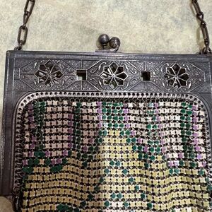 Vintage 1930’s Whiting and Davis Deco mini handbag